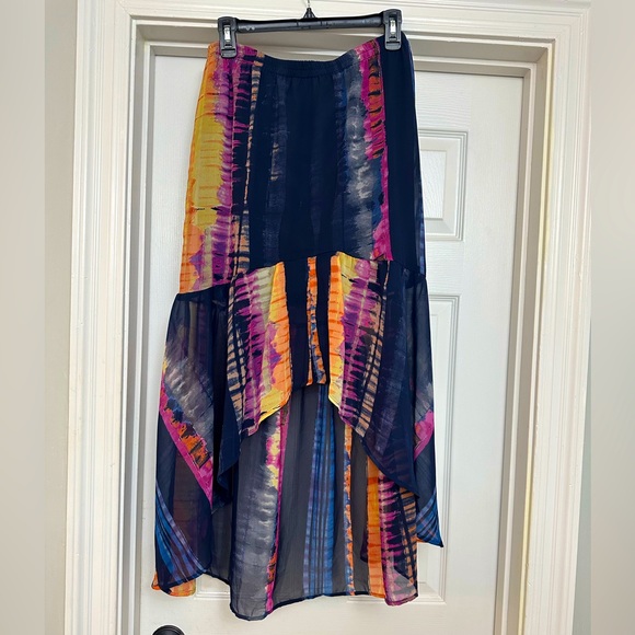 Gianni Bini Colorful High Low Maxi Skirt - Picture 8 of 8